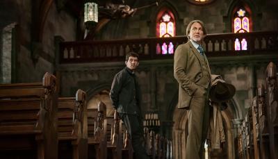 Josh O'Connor and Daniel Craig in 'Wake Up Dead Man'