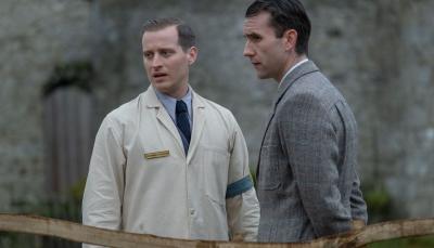 James Herriot (Nicholas Ralph) and Hugh Holton (Matthew Lewis) at the Darrowby Show. Credit: Courtesy of © Playground Television UK Ltd & all3media international 
