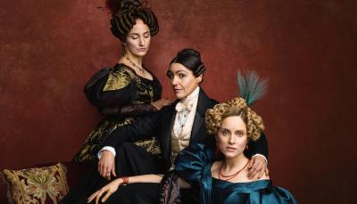 Mariana Lawton (Lydia Leonard), Anne Lister {Suranne Jones) and Ann Walker (Sophie Rundle). Photo: BBC/Lookout Point/HBO