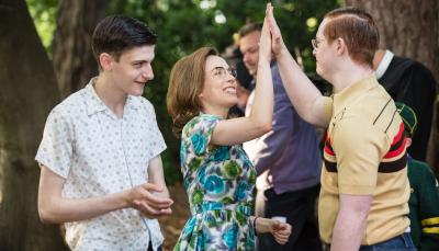 Picnickers Tim (Max Macmillen), Shelagh (Laura Main) and Reggie (Daniel Laurie)  (Photo Credit: Courtesy of Neal Street Productions 2017)
