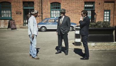 Fraser James as Clarry Haynes, Shaun Evans as Endeavour Morse and Roger Allam as Fred Thursday in 'Endeavour'