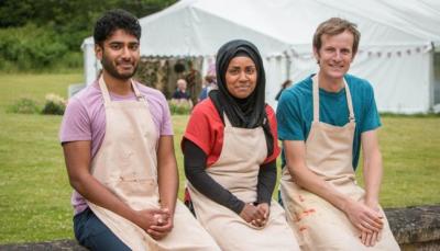 Great British Baking Show finalists Tamal, Nadiya and Ian   (Photo: Courtesy of Love Productions)