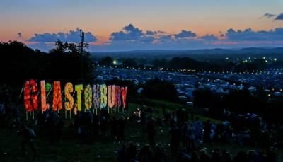 GlGlastonbury in lights in 2011 (Photo:By Flickr user jaswooduk, used under Creative Commons via Wikimedia Commons) 