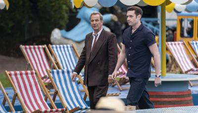 Robson Green as DI Geordie Keating and Tom Brittney as Rev. Will Davenport