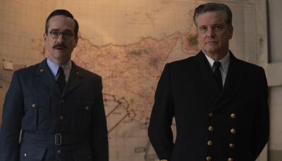 Matthew Macfadyen as Charles Cholmondeley and Colin Firth as Ewen Montagu in Operation Mincemeat