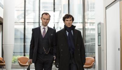 Benedict Cumberbatch and Mark Gatiss in "Sherlock" Season 4 (Photo: Courtesy of Colin Hutton/Hartswood Films 2016 for MASTERPIECE)