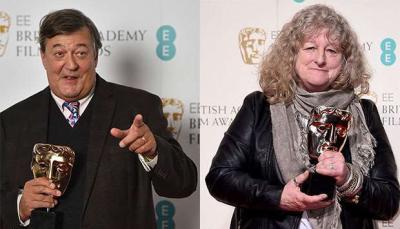 Stephen Fry's comments about Jenny Beavan caused BAFTA controversy. (Photo: British Academy Film Awards)