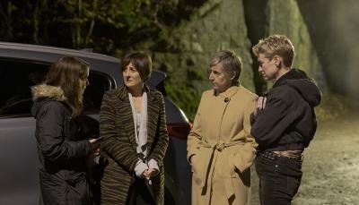  Nancy (Julie Hesmondhalgh), Anna (Laura Fraser), Louie (Eiry Thomas), and Cat (Heledd Gwynn)  (Photo: Sundance Now)