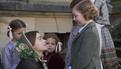 The queen and young Bertie in a sweet moment (Photo: Courtesy of Justin Slee/ITV Plc for MASTERPIECE)