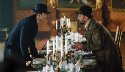 Matthew Beard as Max Liebermann Jürgen Maurer as Oskar Reinhardt in Vienna Blood Season 2