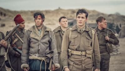 Matthew Romain as Geoff and Jonah Hauer-King as Harry Chase at Dunkirk in World on Fire Season 1