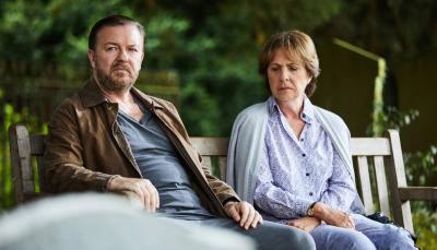 Ricky Gervais and Penelope Wilton in "After Life" (Photo: Netflix)
