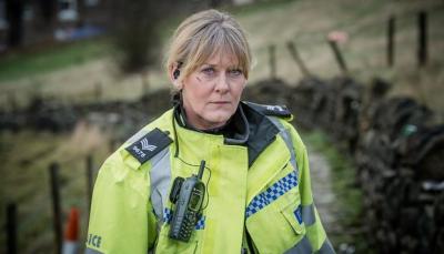 Sarah Lancashire as PC Catherine Cawood at a new crime scene in "Happy Valley" Season 2