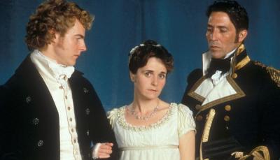 Samuel West, Amanda Root, and Ciarán Hinds in the 1995 'Persuasion' 