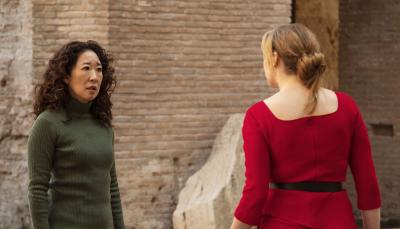 Jodie Comer and Sandra Oh in "Killing Eve" Season 2 (Photo Credit: Gareth Gatrell/BBCAmerica)