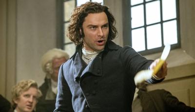 Aidan Turner getting his MP on. (Photo: Courtesy of Mammoth Screen for BBC and MASTERPIECE)