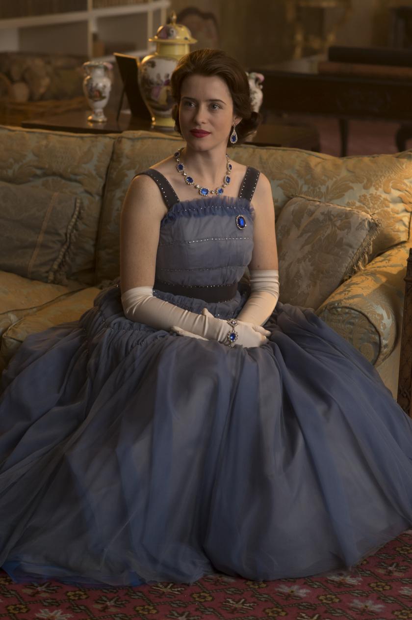 Claire Foy as Queen Elizabeth II waiting to meet JFK in The Crown Season 2