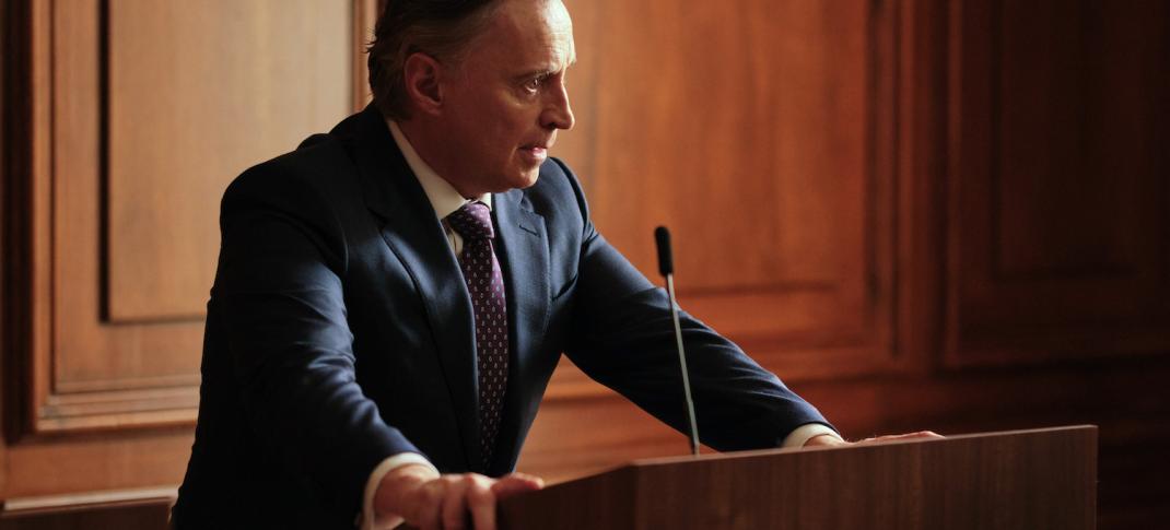 MP Robert Sutherland ( (Robert Carlyle). Credit: Courtesy of © 2021 New Pictures Ltd