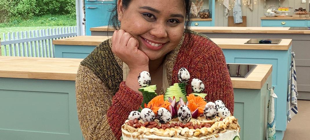 Picture Shows: Syabira's Nasi Lemak Smörgåstårta Showstopper for The Great British Baking Show Season 10's Bread Week