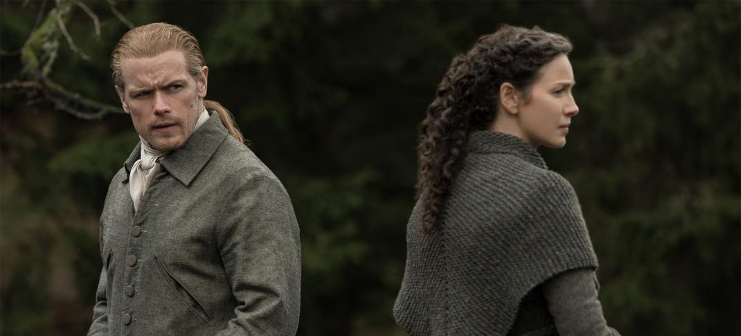 Sam Heughan Catriona Balfe in "Outlander Season 6
