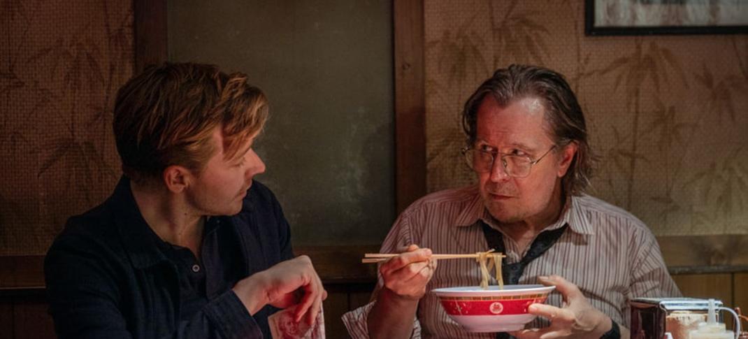 Jack Lowden and Gary Oldman as River Cartwright and Jackson Lamb in 'Slow Horses'