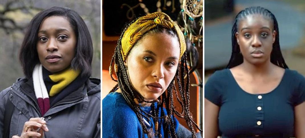 Picture shows: Rochelle Neil, Saffron Coomber, and Yazmin Belo, who will star as the central trio in Sir Lenny Henry's 'Three Little Birds'