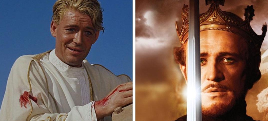 Picture shows: Peter O'Toole in 'Lawrence of Arabia' and Richard Harris in 'Camelot'