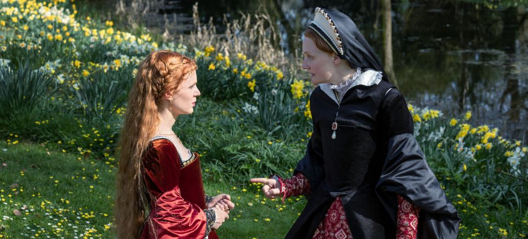 Alicia von Rittburg and Romola Garai in "Becoming Elizabeth"