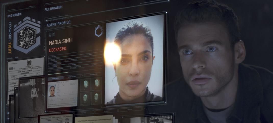 Richard Madden as Mason Kane, Priyanka Chopra Jonas as Nadia Sinh in Citadel