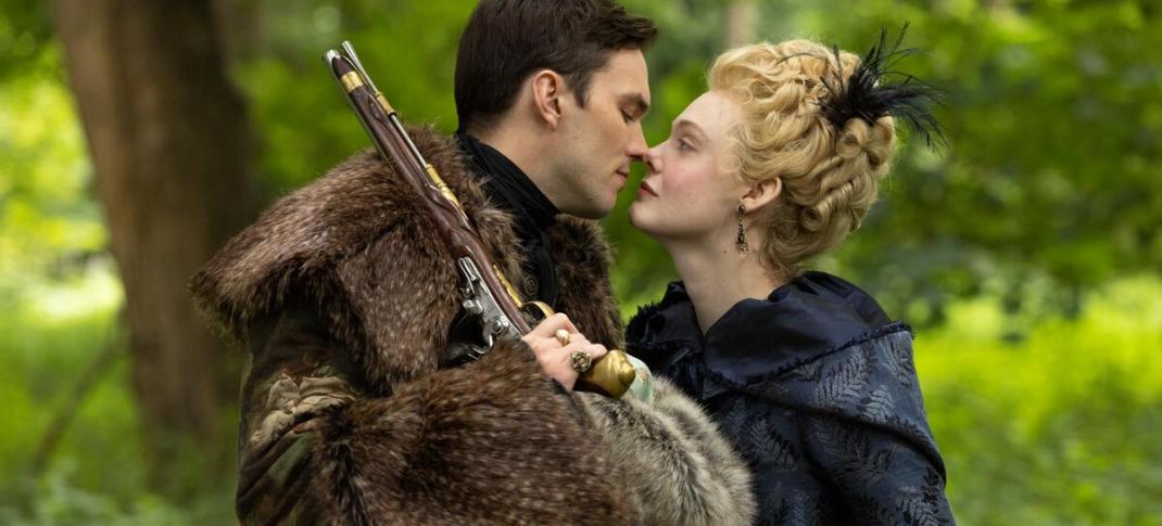 Elle Fanning and Nicholas Hoult in "The Great" Season 3