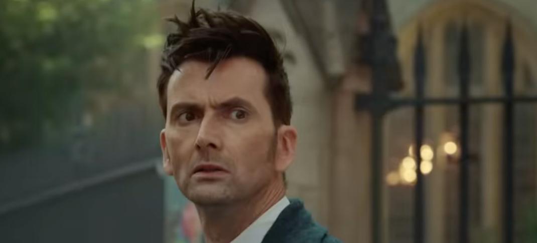 David Tennant as the 14th Doctor looking penseive in the Doctor Who 60th Anniversary specials trailer