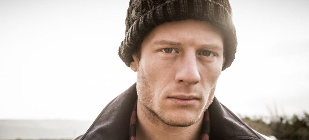 James Norton as Tommy Lee Royce walking outside in the Yorkshire winter in 'Happy Valley' Season 1 