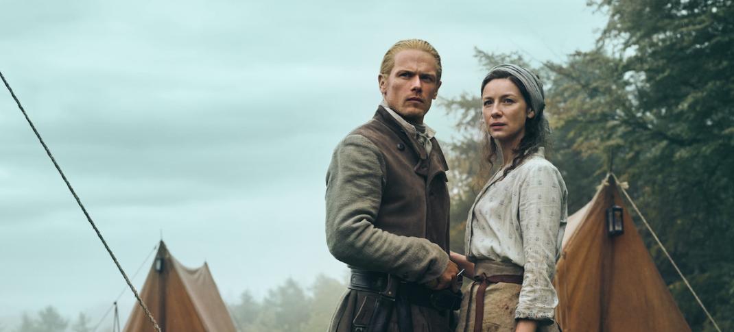Catriona Balfe and Sam Heughan in "Outlander" Season 7