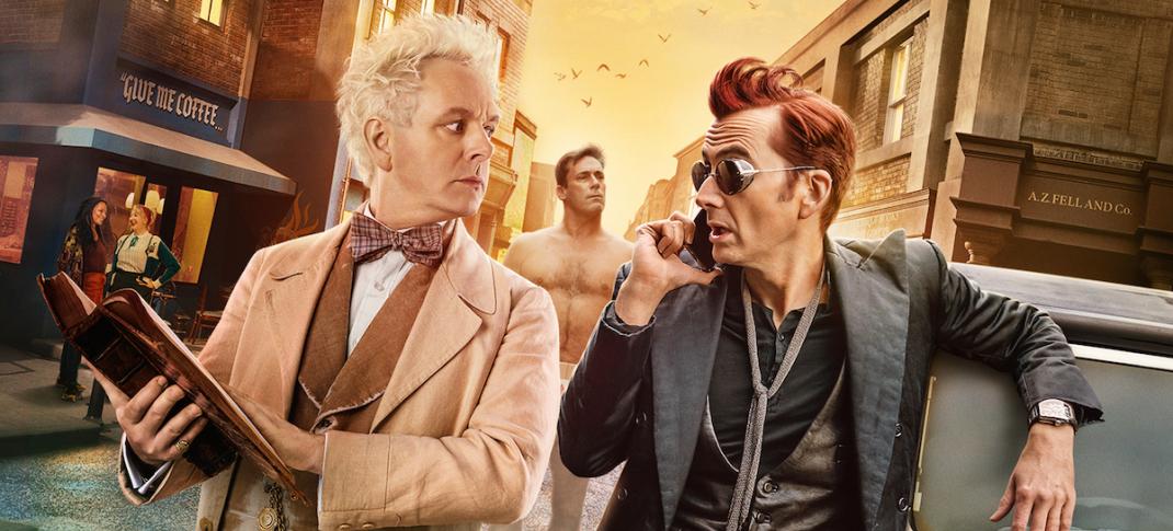 Micheal Sheen, David Tennant, and Jon Hamm in the "Good Omens" Season 2 One Sheet