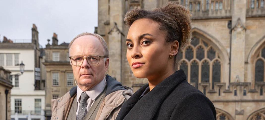 Tala Gouveia and Jason Watkins as McDonald and Dodds in McDonald & Dodds