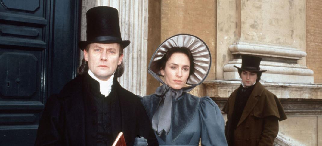 Picture shows: The protagonists of Middlemarch, Dorothea Brooke (Juliet Aubrey), Edward Casaubon (Patrick Malahide), and Will Ladislaw (Rufus Sewell)