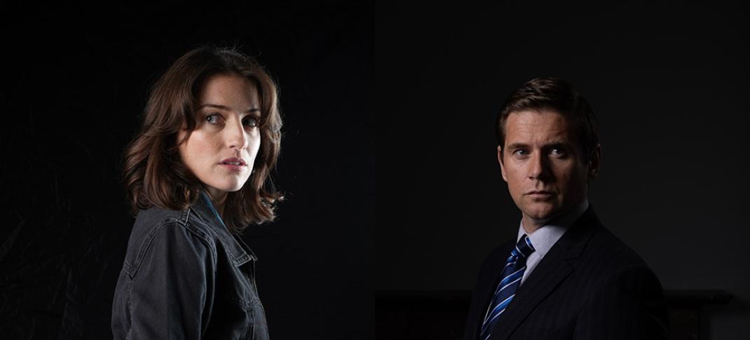 India Mullen as Lisa Wallace and Allen Leech as DCI David Burke are in the dark in The Vanishing Triangle