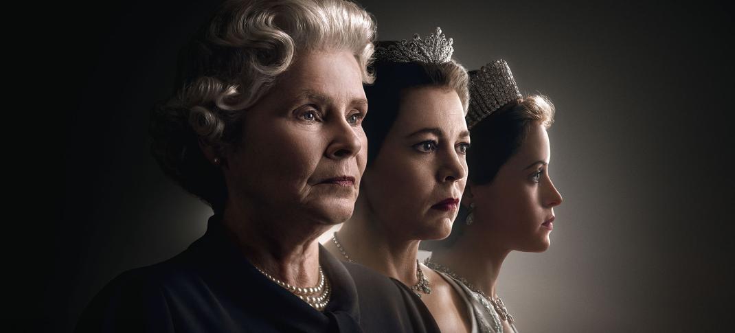 Imelda Staunton, Olivia Colman, and Claire Foy as the three Queen Elizabeth IIs in The Crown