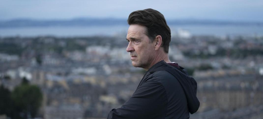 Dougray Scott as DI Ray Lennox stares moodily into the middle distance in Irvine Welsh's 'Crime' Season 2