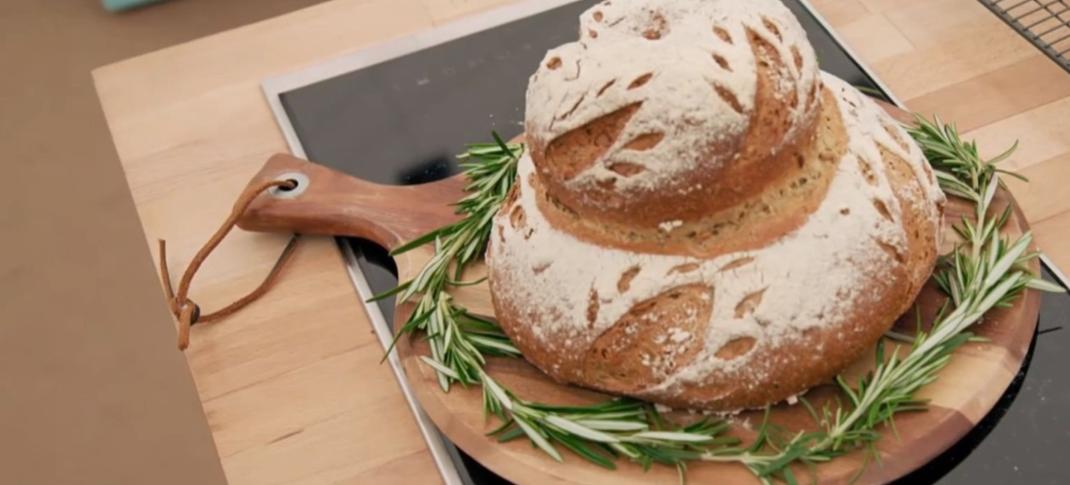 Tasha's Roast Garlic and Rosemary Malted Cottage Loaf from the Signature Challenge in 'The Great British Baking Show's Season 14 Bread Week