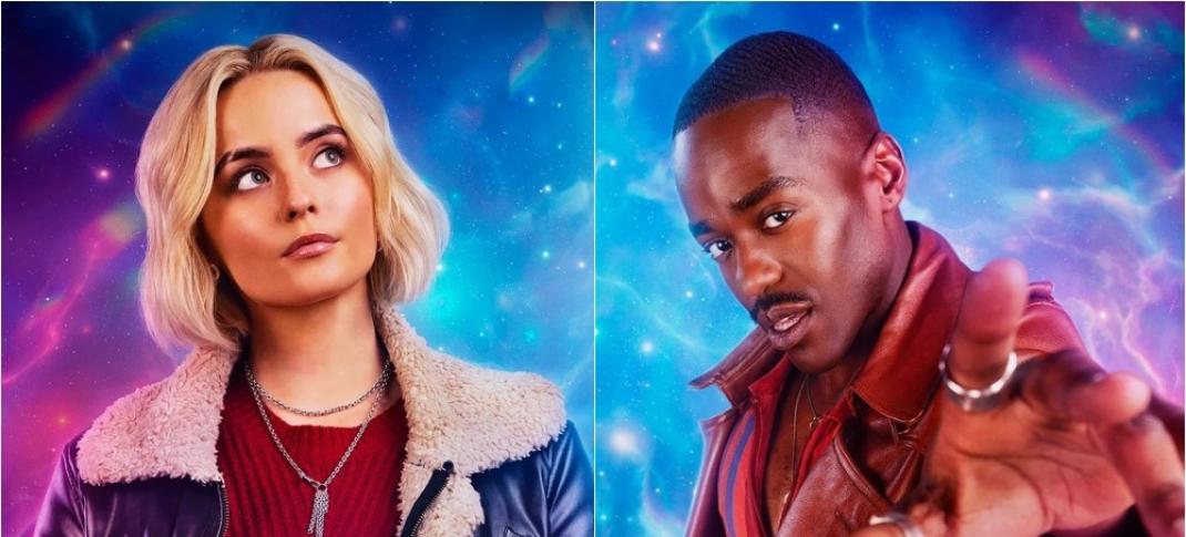 Ncuti Gatwa and Millie Gibson in the promotional posters for Doctor Who Season 14