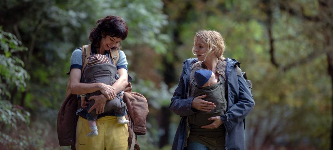 Katherine Waterston as O and Jodie Comer as Mother in 'The End We Start From'