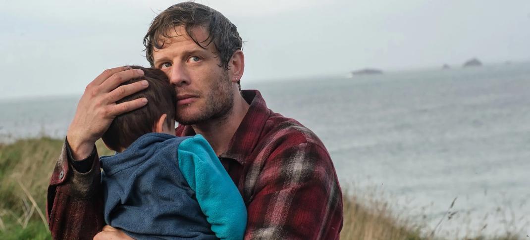 James Norton as Pete holds his baby in 'Playing Nice'