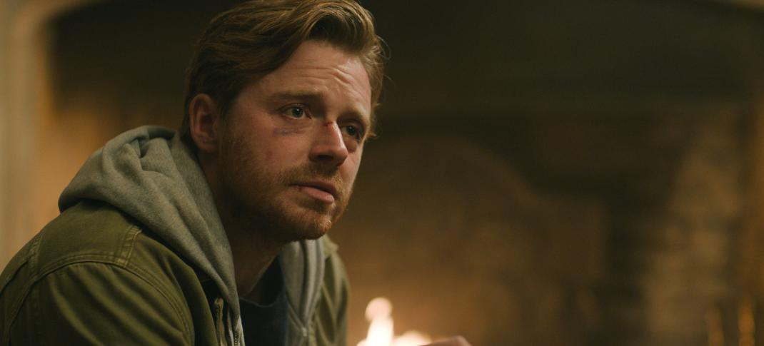 Jack Lowden as River Cartwright is beaten and bloody in 'Slow Horses' Season 3