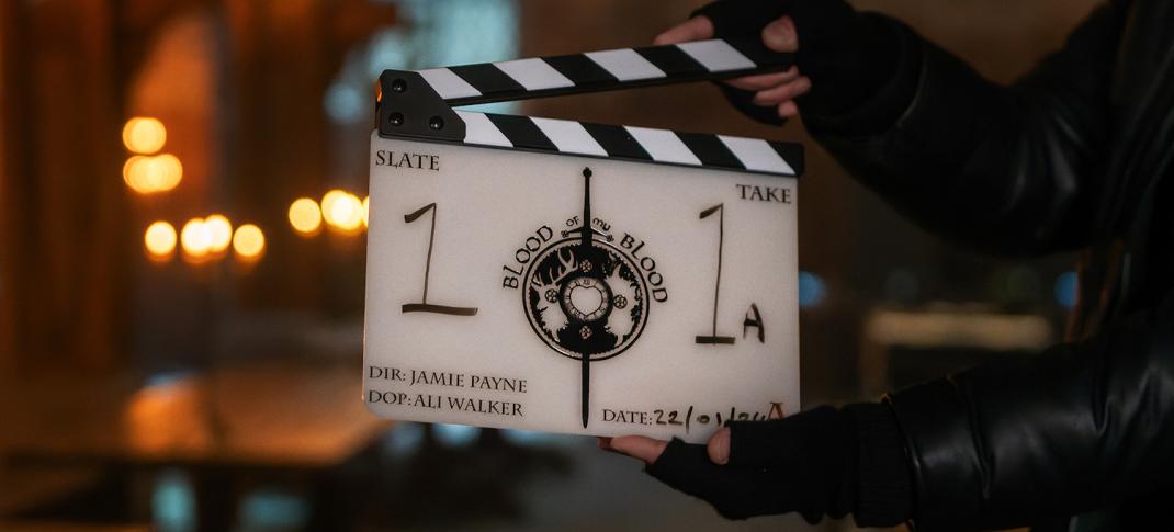Production clapboard from "Outlander: Blood of My Blood)