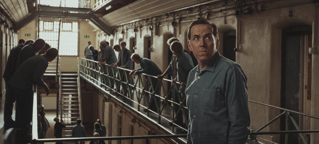 Ben Miller as Professor T during a prison riot in Professor T Season 3