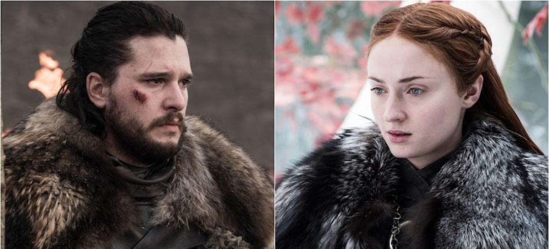 Kit Harington and Sophie Turner in "Game of Thrones"