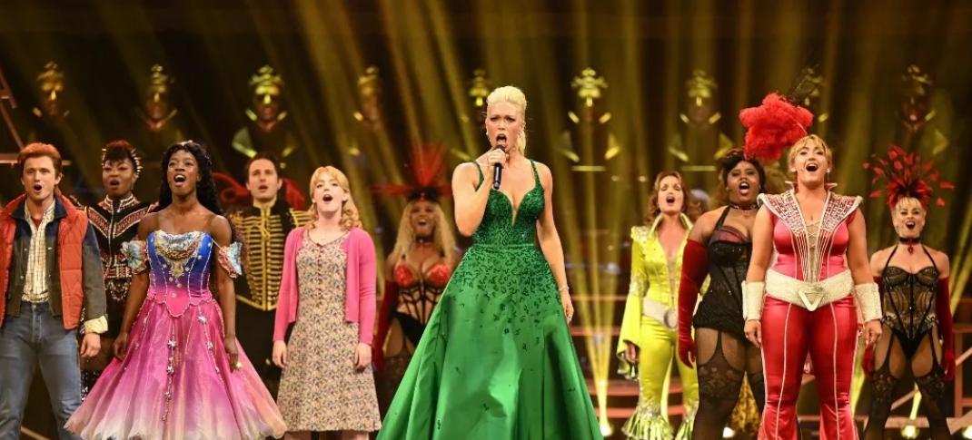 Hannah Waddingham in the opening musical number of the Olivier Awards 2023
