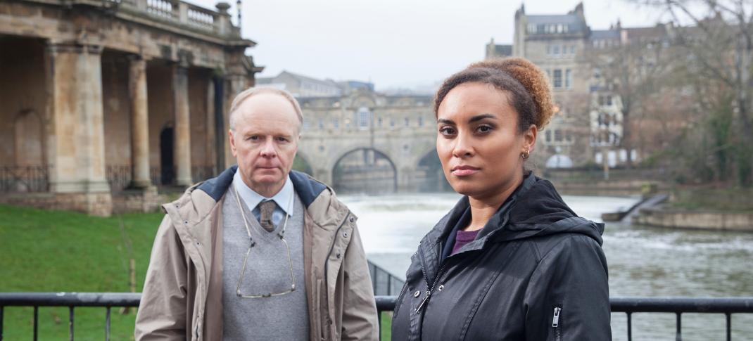 Jason Watkins as DS Dodds and Tala Gouveia as DCI Lauren McDonald in 'McDonald & Dodds'