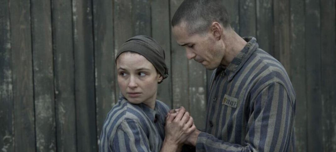 Picture shows: Jonah Hauer-King (Lali), Anna Próchniak (Gita Furman) in Auschwitz